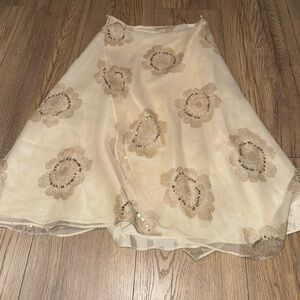 Vintage Grace Dane Lewis size 2P Cream Floral Wrap Skirt